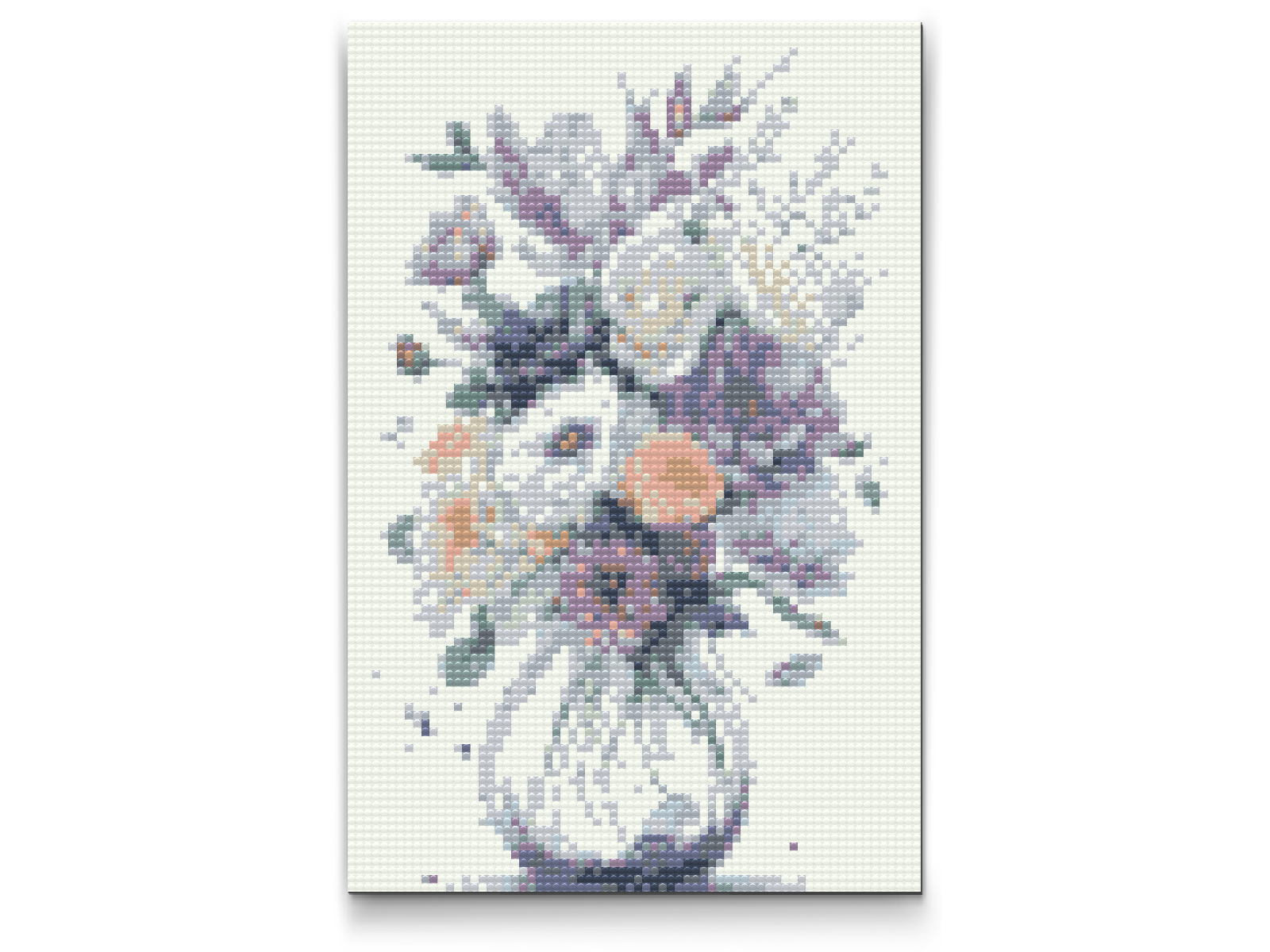 Diamantové malování - Purple flowers in a vase 2